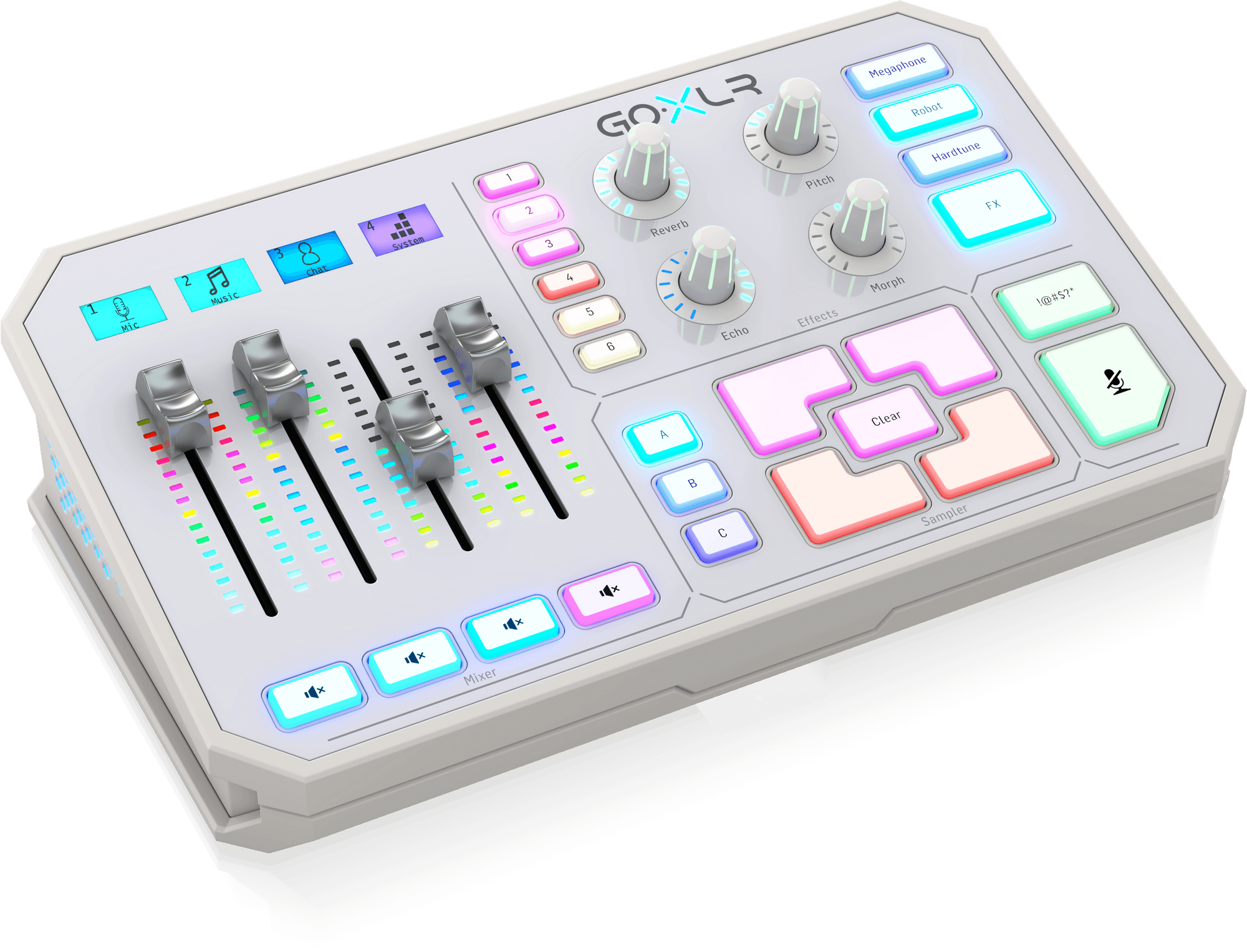 TC Helicon GoXLR-WH White four-channel streaming mixer
